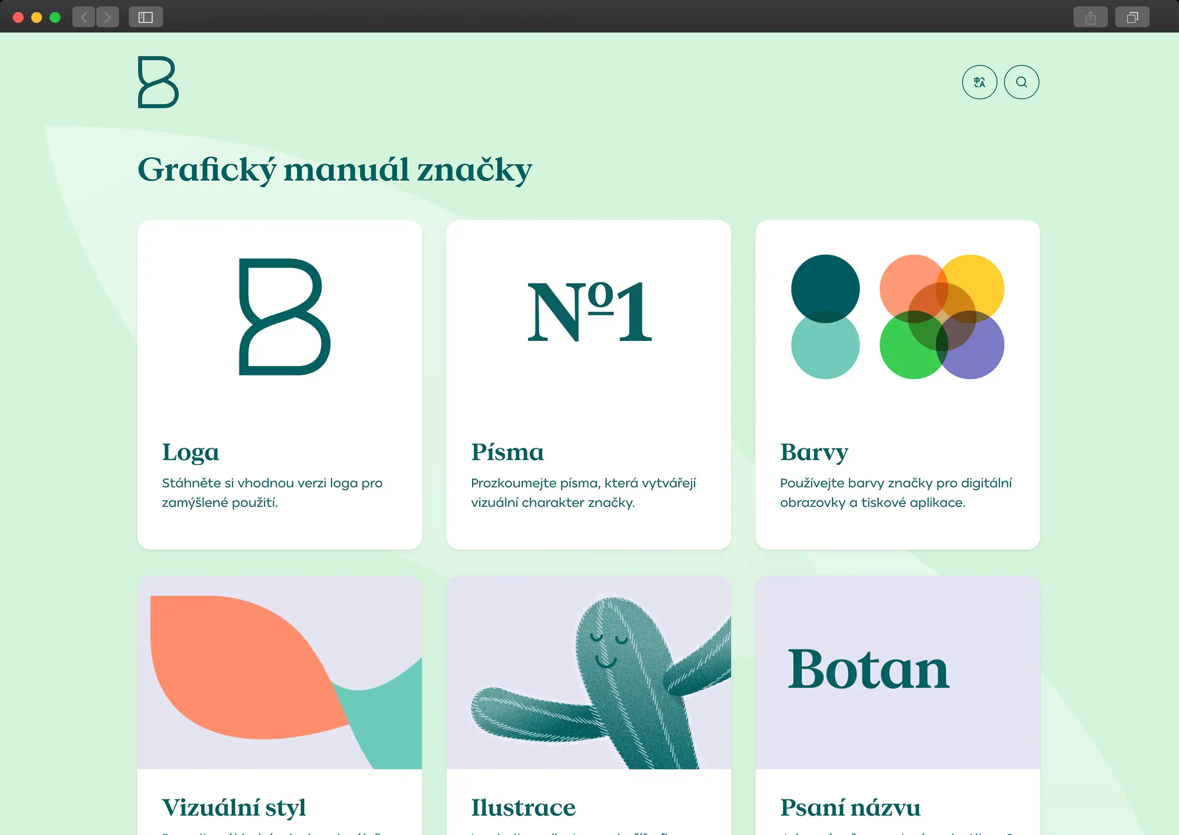Visualbook – brand manuál Botanická zahrada